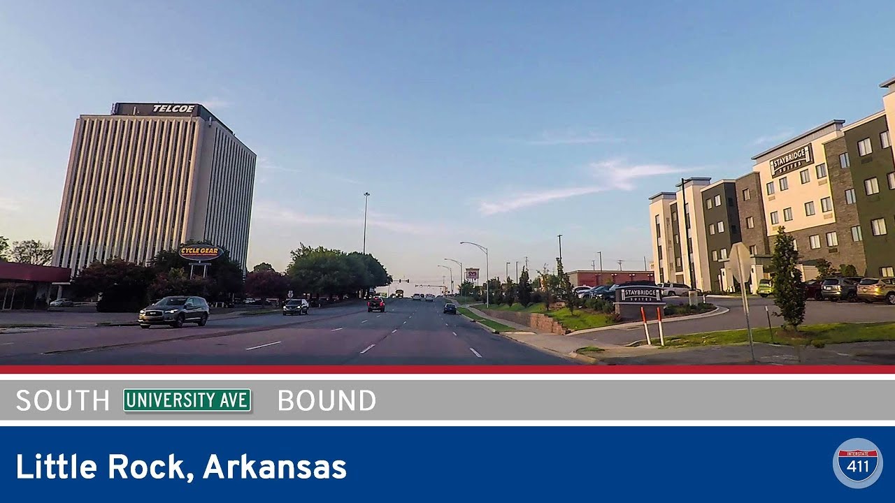 University Ave Southbound:- Interstate 630 to UALR in Little Rock