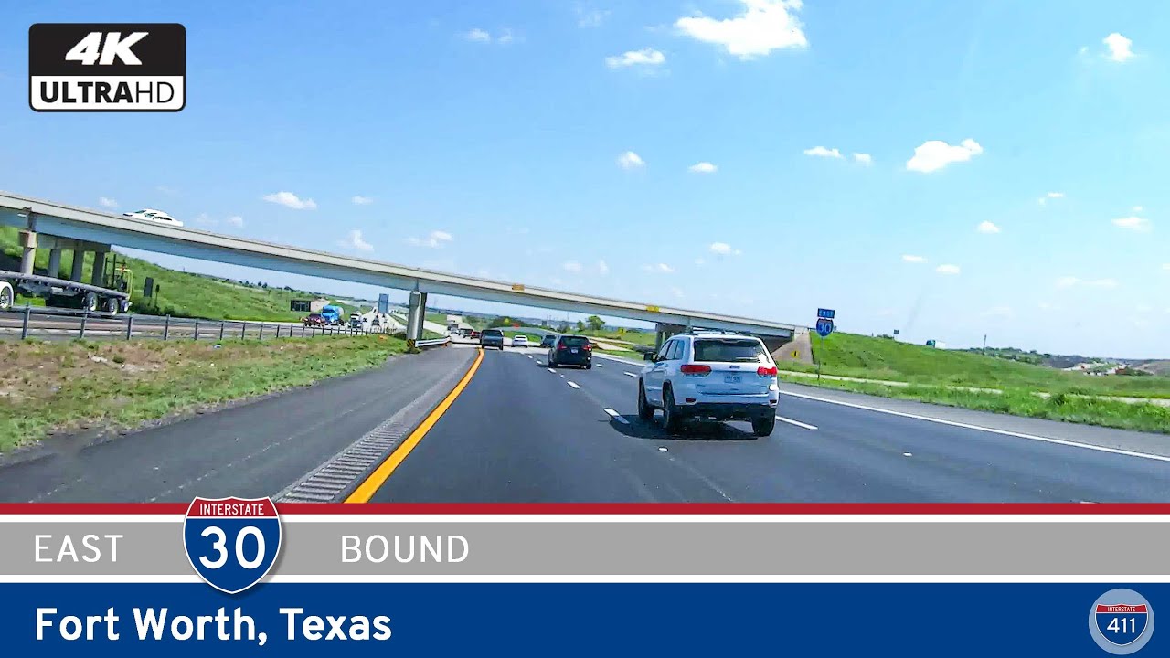Cruise 23 miles through Fort Worth, Texas along Interstate 30—from its western terminus at I-20, through downtown, and out to I-820 on the east side. A vibrant drive through the heart of the Metroplex.