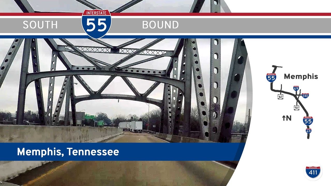 Interstate 55: Southbound in Memphis – Tennessee